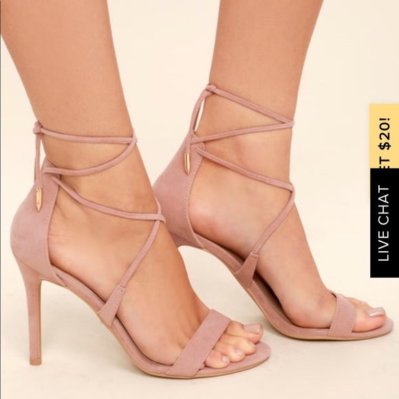 pink suede lace up heels